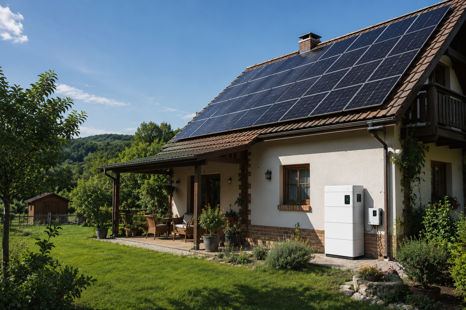 Szigetüzemű napelemes rendszer akkumulátoros energiatárolással